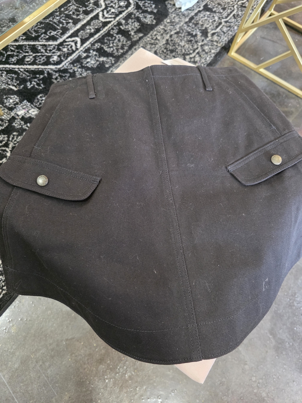 Coach Black Mini Skirt with Flap Pockets